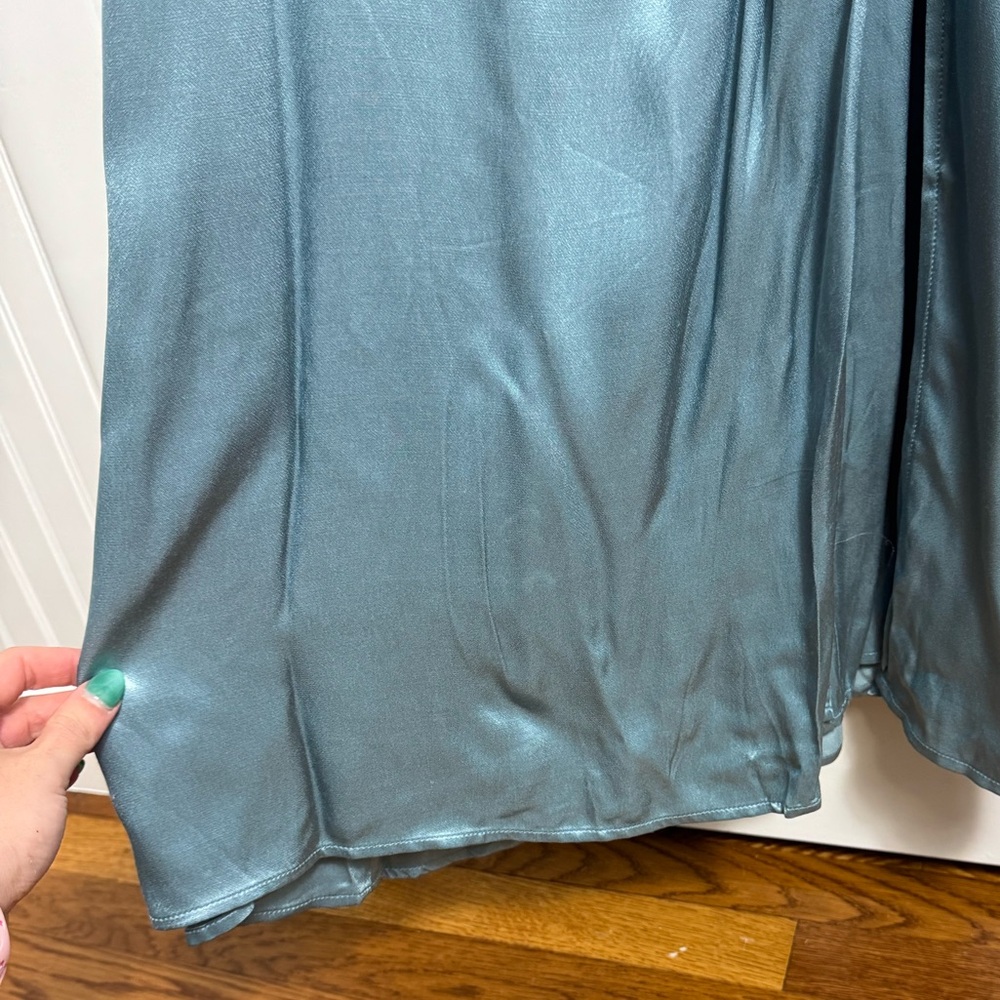 NWT For Love & Lemons Winona Bridesmaid Satin Maxi Gown In Blue Size Small - Picture 15 of 15
